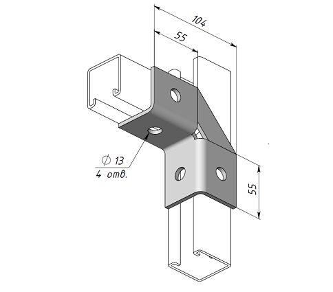 Уголок 90° МСУ-4/90